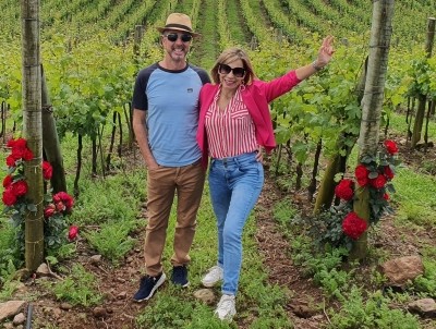 Gary and Malka enjoying learning about Brazilian wine.
