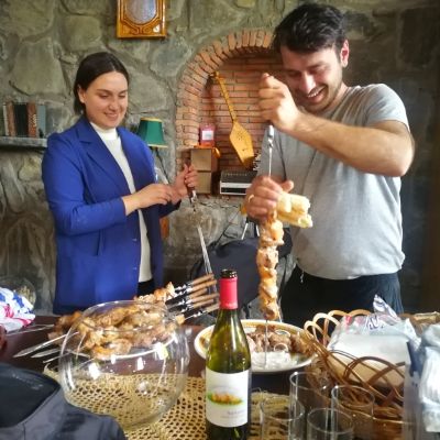 Lunch at the Chubini winery in kakheti is a real treat.