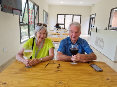 Clients from Canada enjoying the Salta to Mendoza wine road trip.